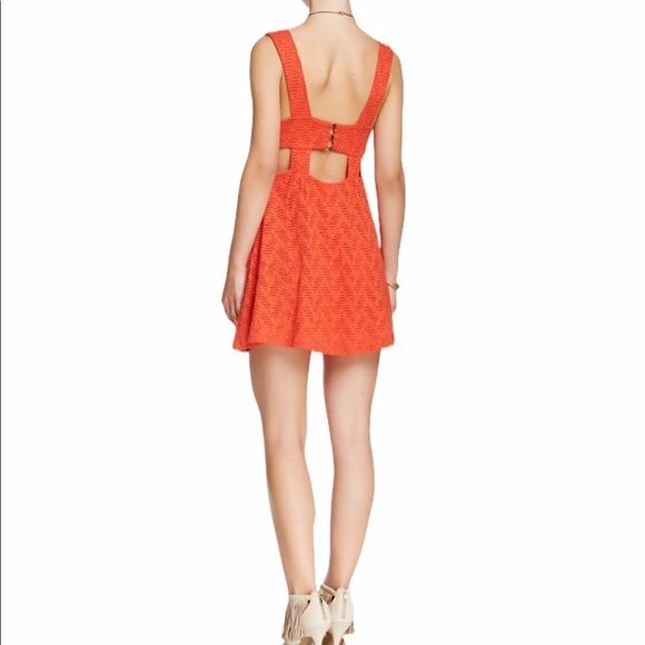 Free People Lace Poppy Dress Persimmon Orange - Picture 2 of 13